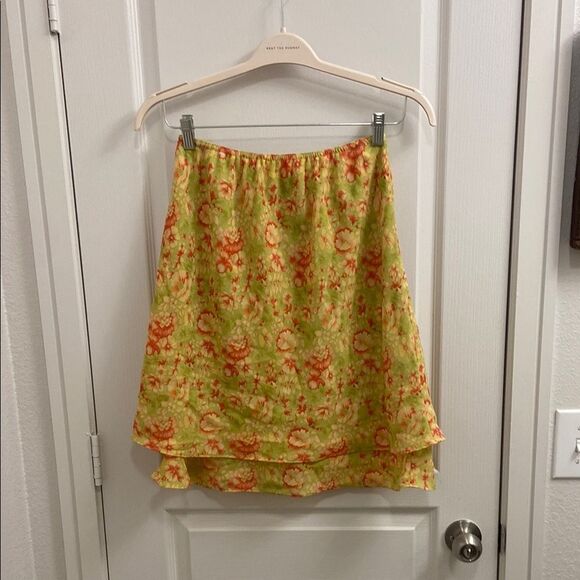 Norton McNaughton Yellow and Orange Ruffle Skirt 🦋 - Picture 1 of 4